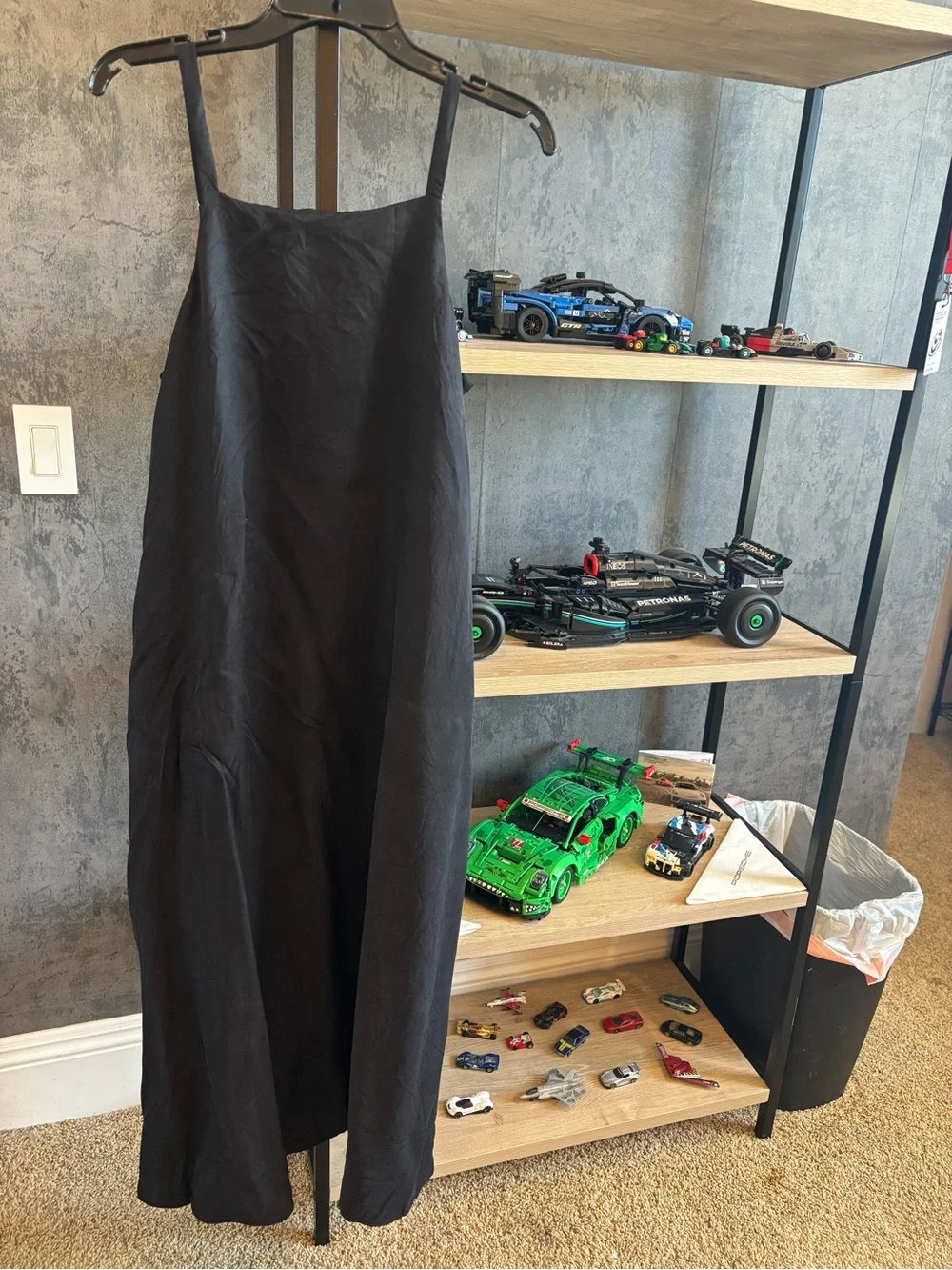 Nordstrom Black silk like dress. - Picture 1 of 9
